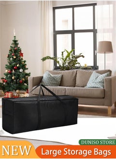 DUNISO 260L Large Storage Bags, 210D Waterproof, Dustproof, Thickened Robust Oxford Material Underbed Storage Bags for Clothes, Bedding, Clothing, Moving Home (122 x 39 x 55 cm)Black  - Image 1