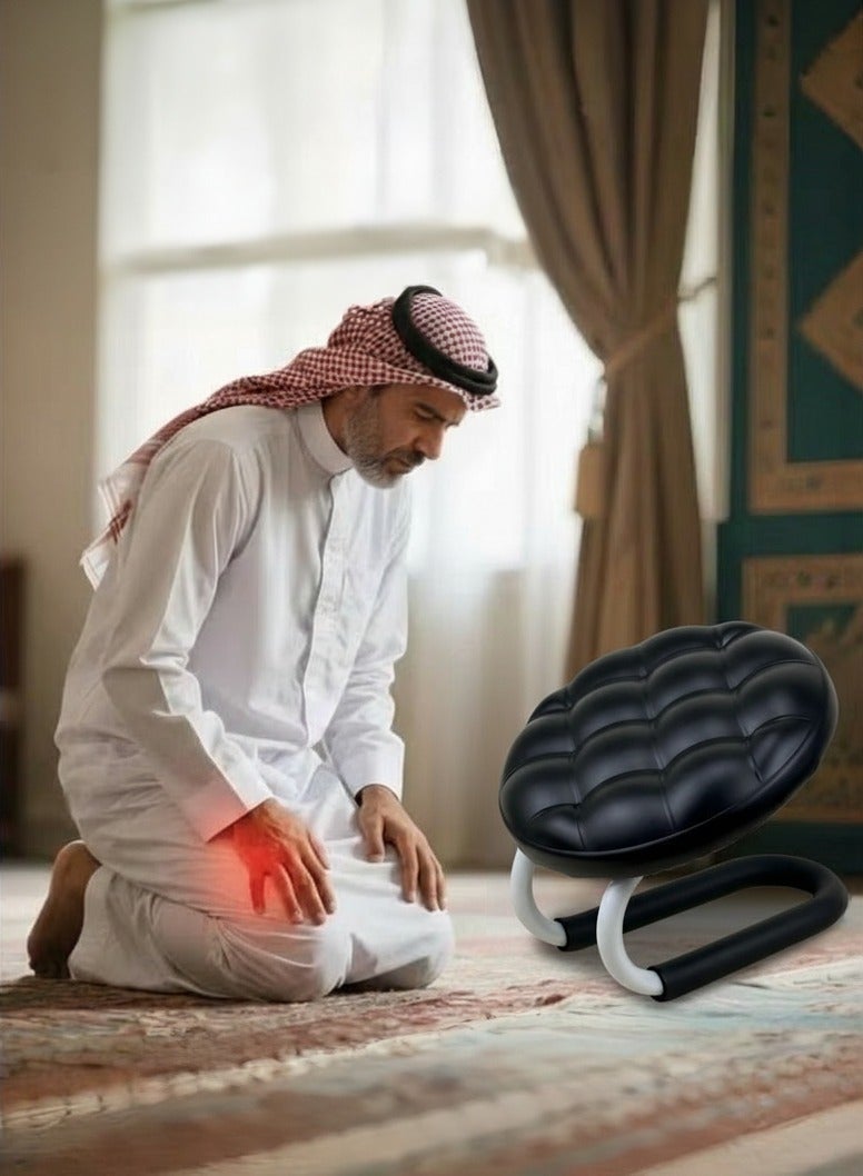 والالا كرسي السجود هو كرسي صلاة للمسلمين - الراحة والدعم أثناء الصلاة، مقعد جلدي مبطن مصنوع يدويًا، تصميم مريح لوضعية صلاة مريحة، كرسي ركوع للتأمل والصلاة مع غطاء مضاد للانزلاق، 27.5 × 27.5 × 24 سم - Image 1
