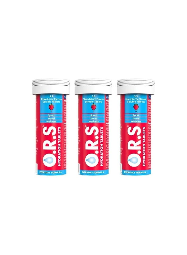 أو آر اس أقراص ترطيب أو آر إس مع إلكتروليتات بنكهة الفراولة الطبيعية، 36 قرصًا - Image 1