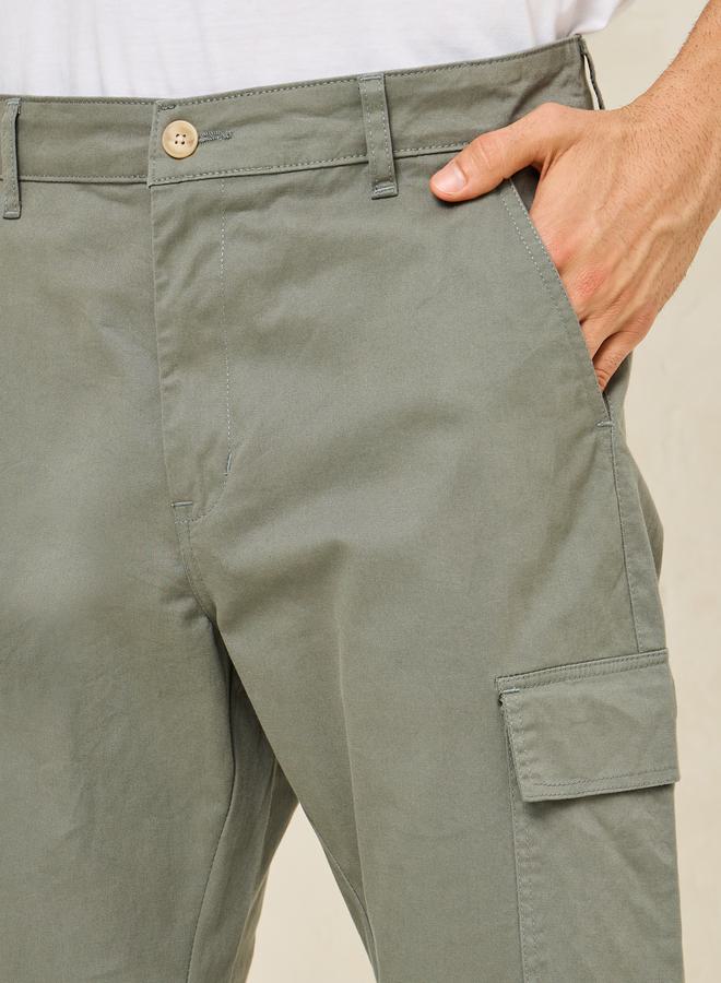 ستايلي بنطلون تشينو قطن بقصة ضيقة ومرونة مع جيوب كارغو - Image 3