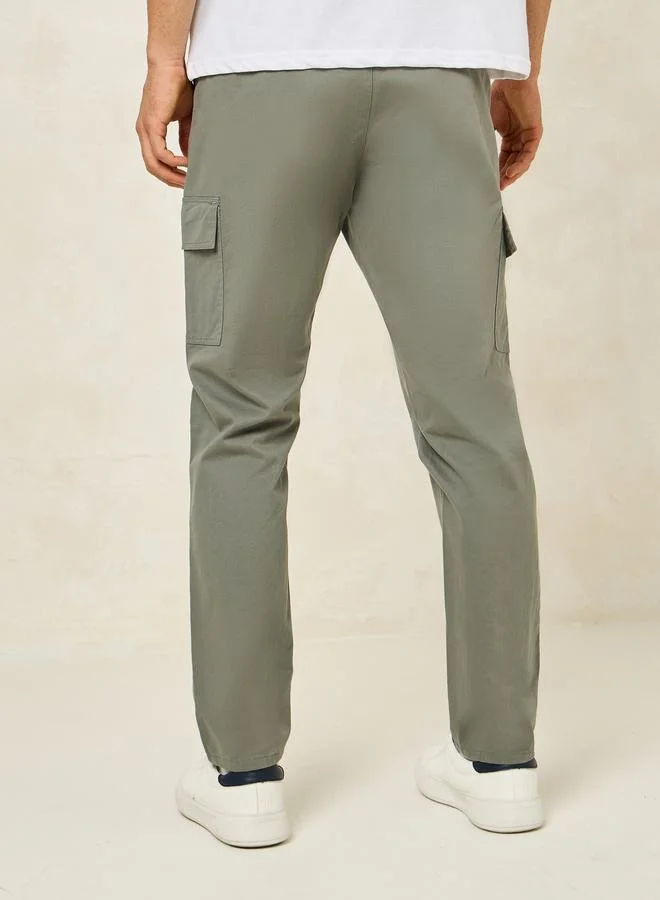 Styli Cargo Slim Fit Cotton Stretch Chino