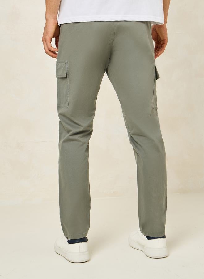 ستايلي بنطلون تشينو قطن بقصة ضيقة ومرونة مع جيوب كارغو - Image 4
