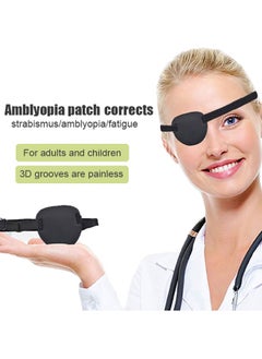 1PCS Eye Patch, 3D Eye Patch for Adults/Kids ,Adjustable, Medical Eye Patch, Amblyopia Lazy Eye Patches for Left or Right Eyes, Black