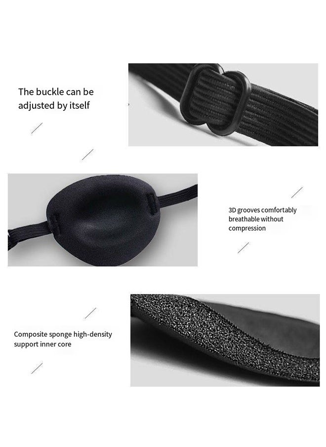 Generic - 1PCS Eye Patch, 3D Eye Patch for Adults/Kids ,Adjustable, Medical Eye Patch, Amblyopia Lazy Eye Patches for Left or Right Eyes, Black - Image 1