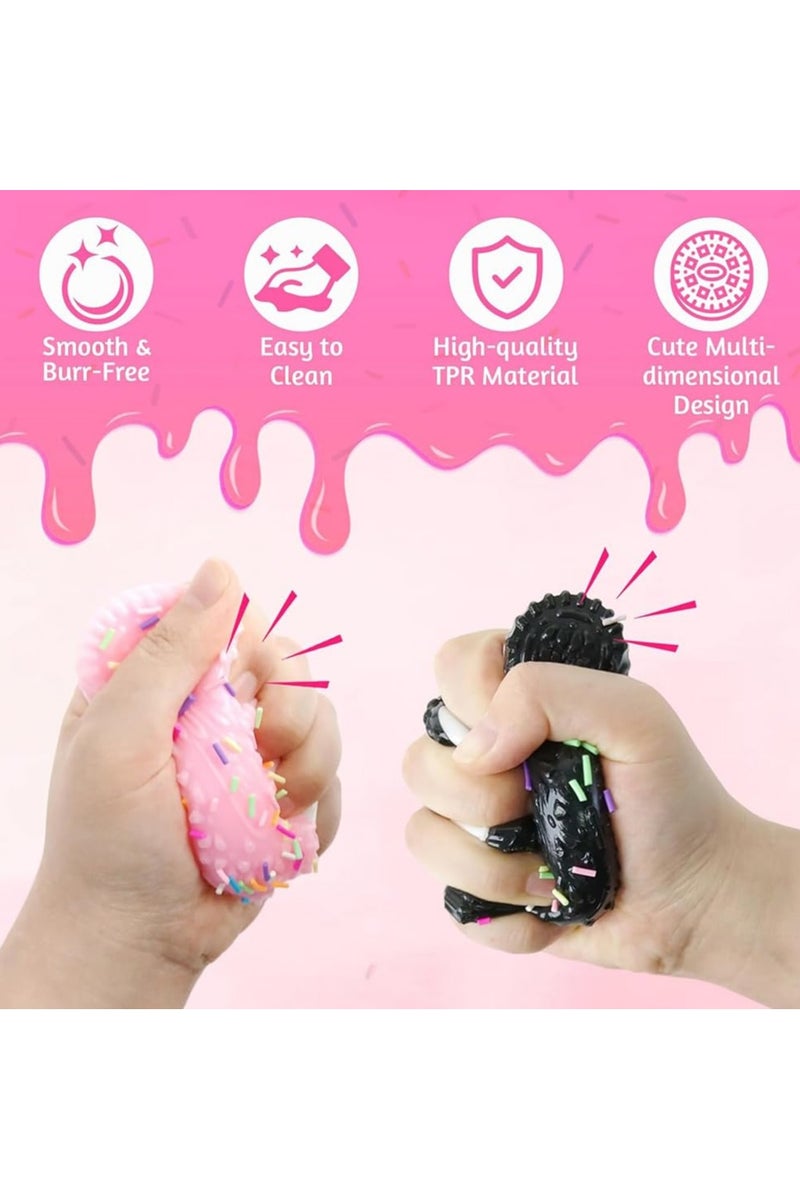 2PCS Silicone Cookie Squishy Toys – Soft Stress Relief Toys for Anxiety, Focus & Desk Decoration, Portable Fidget Toy Set - Image 4
