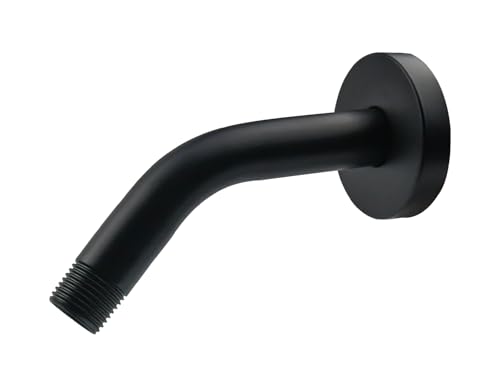 SHLLKTTRY Wall Mounted Brass Shower Arm 6inches with Flange Replacement for Delta U4993BL Matte Black - Image 1