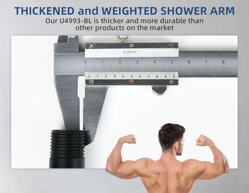 SHLLKTTRY Wall Mounted Brass Shower Arm 6inches with Flange Replacement for Delta U4993BL Matte Black - Image 3