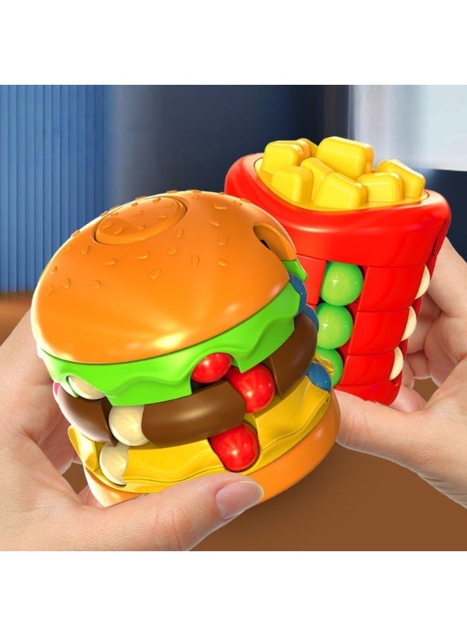 Hamburger & Fries Magic Cube Puzzle Toy for Kids, 3D Brain Teaser Educational Intelligence Logic Game - Image 5