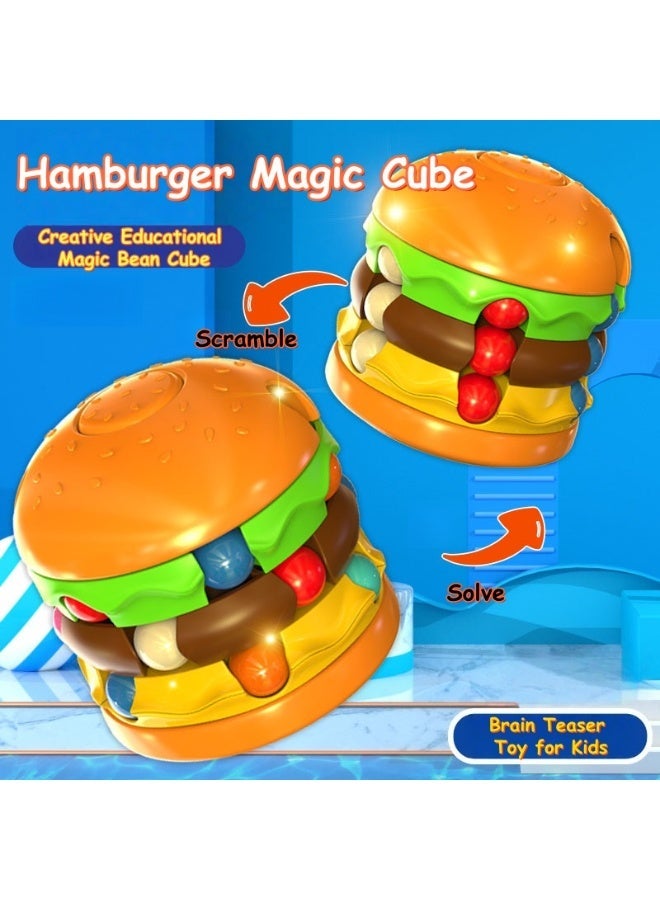 Hamburger & Fries Magic Cube Puzzle Toy for Kids, 3D Brain Teaser Educational Intelligence Logic Game - Image 3
