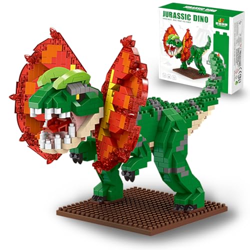 IBLOTIME Dinosaur Building Sets Micro Blocks Dilophosaurus Model with Base 1020 Pieces Creative Building Fun Display Size for Teens and Adults Ages 14 - Image 1