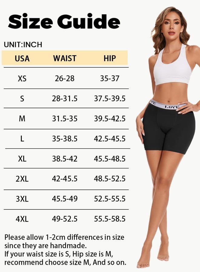 ALLBASE Womens Boxer Briefs High Waisted Modal Boy Shorts Underwear, Black-pack of 4, XL - Image 5