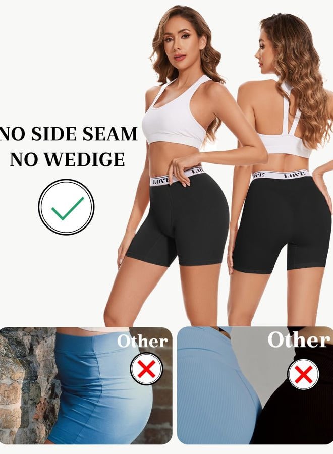 ALLBASE Womens Boxer Briefs High Waisted Modal Boy Shorts Underwear, Black-pack of 4, XL - Image 2