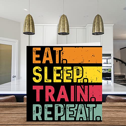 Stuff4 Birthday Card Funny for Her or Him - Eat, Sleep, Train, Repeat - Happy Birthday Cards for Workout Fitness Lovers Gifts, 5.7 x 5.7 Inch Birthday Greeting Cards for All Occasions Kids or Adult - Image 3