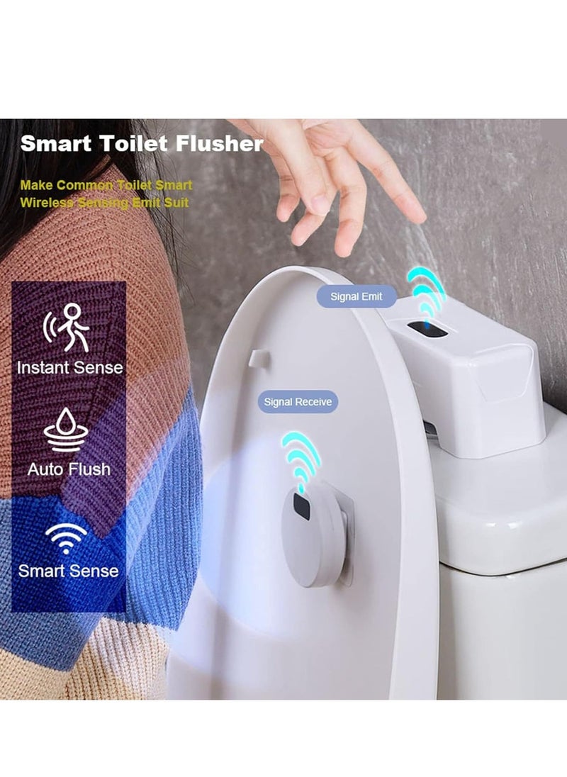 Generic - Automatic Touchless Sensor Toilet Flusher kit - Touchless Hands Free Infrared Sensor Touchless Toilet Flush Kit, Toilet Flusher Replacement Kit, Rechargeable USB Charging and IPX5 Waterproof - Image 1