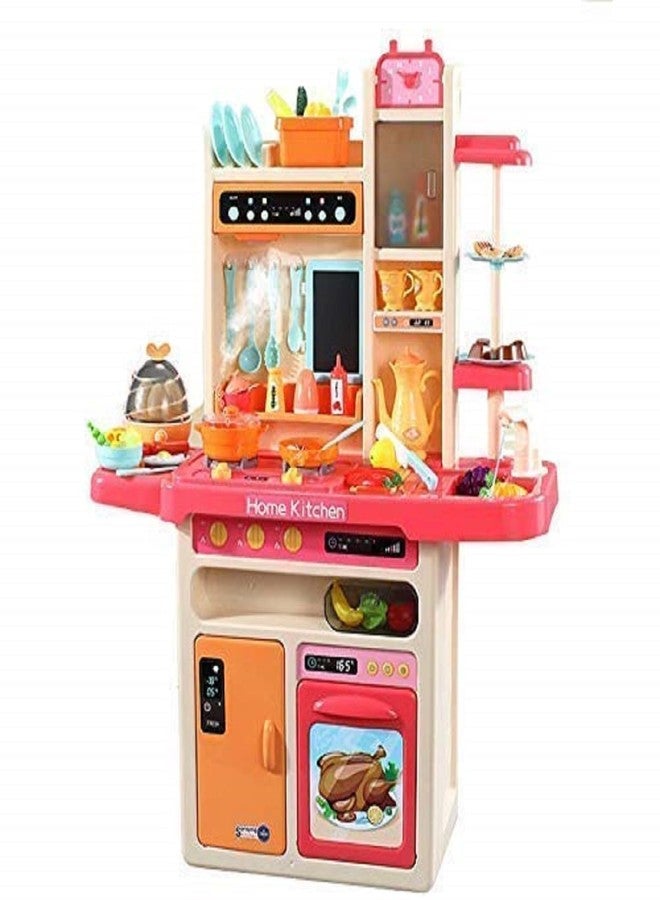 LONGMIRE Plastic 65 Pcs Big Size Kitchen Playset | Musical & Light Kitchen Set Toy for Kids with Sound and Accessories Set for 4 Year Old (Multicolor) - Image 1