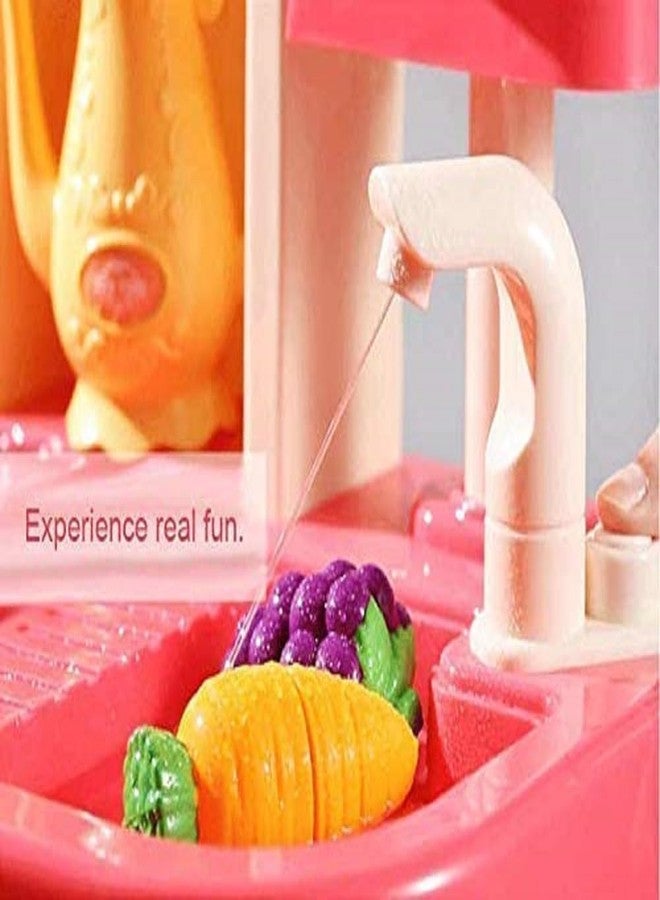 LONGMIRE Plastic 65 Pcs Big Size Kitchen Playset | Musical & Light Kitchen Set Toy for Kids with Sound and Accessories Set for 4 Year Old (Multicolor) - Image 4