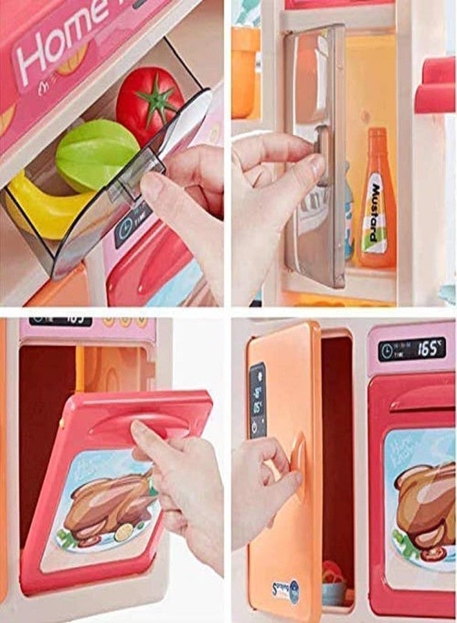 LONGMIRE Plastic 65 Pcs Big Size Kitchen Playset | Musical & Light Kitchen Set Toy for Kids with Sound and Accessories Set for 4 Year Old (Multicolor) - Image 3