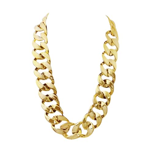 Markeny Men's Chunky Necklace, Rapper Fake Gold Chain 90s Hip Hop Fake Gold Necklace Costume Accessory (27.5 Inches*1.37inches) - Image 1