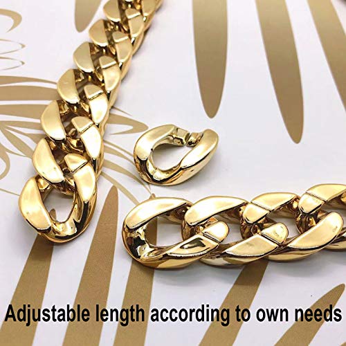 Markeny Men's Chunky Necklace, Rapper Fake Gold Chain 90s Hip Hop Fake Gold Necklace Costume Accessory (27.5 Inches*1.37inches) - Image 5