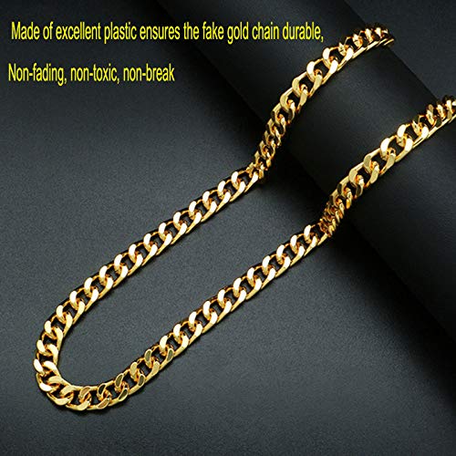Markeny Men's Chunky Necklace, Rapper Fake Gold Chain 90s Hip Hop Fake Gold Necklace Costume Accessory (27.5 Inches*1.37inches) - Image 3