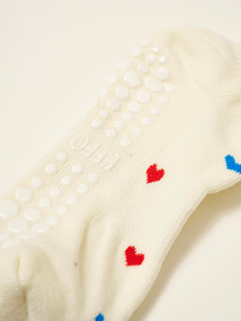Shapes Studio Half Calf Grip Socks, Cute Fruit Pilates Socks, Ruffle Socks, Non-Slip for Barre Yoga (US, Numeric, 5, 10, Regular, Regular, Mini Hearts USA, Effortless Club) - Image 4