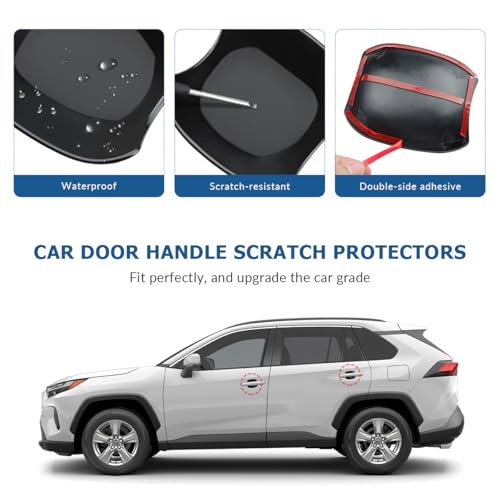 DLOVEG Exterior Door Handle Bowl Cover Compatible for Toyota RAV4 2019 2020 2021 2022 2023 2024 2025 Accessories Door Handle Bowl Scratch Protector Glossy Black - Image 3