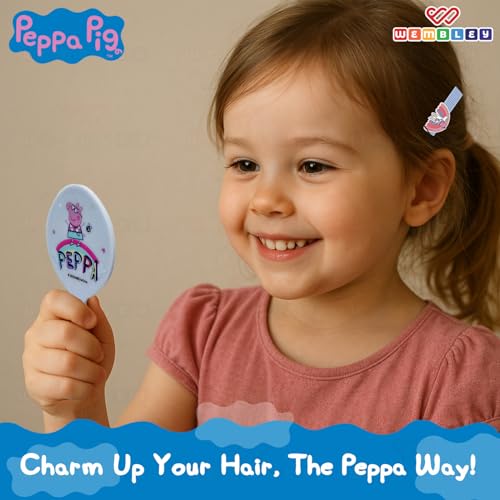 Wembley Peppa Pig DIY Kit| Colorful DIY Set with Hair Clips & Charms| Hair Clip Making Set with Non-Toxic Glue| DIY Hair Accessories Making Kit with Comb & Mirror| Ideal Gift for Girls (Hair Clips) - Image 4