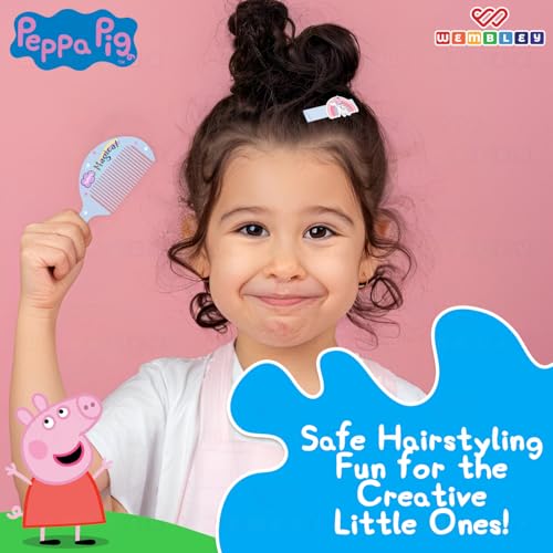 Wembley Peppa Pig DIY Kit| Colorful DIY Set with Hair Clips & Charms| Hair Clip Making Set with Non-Toxic Glue| DIY Hair Accessories Making Kit with Comb & Mirror| Ideal Gift for Girls (Hair Clips) - Image 5