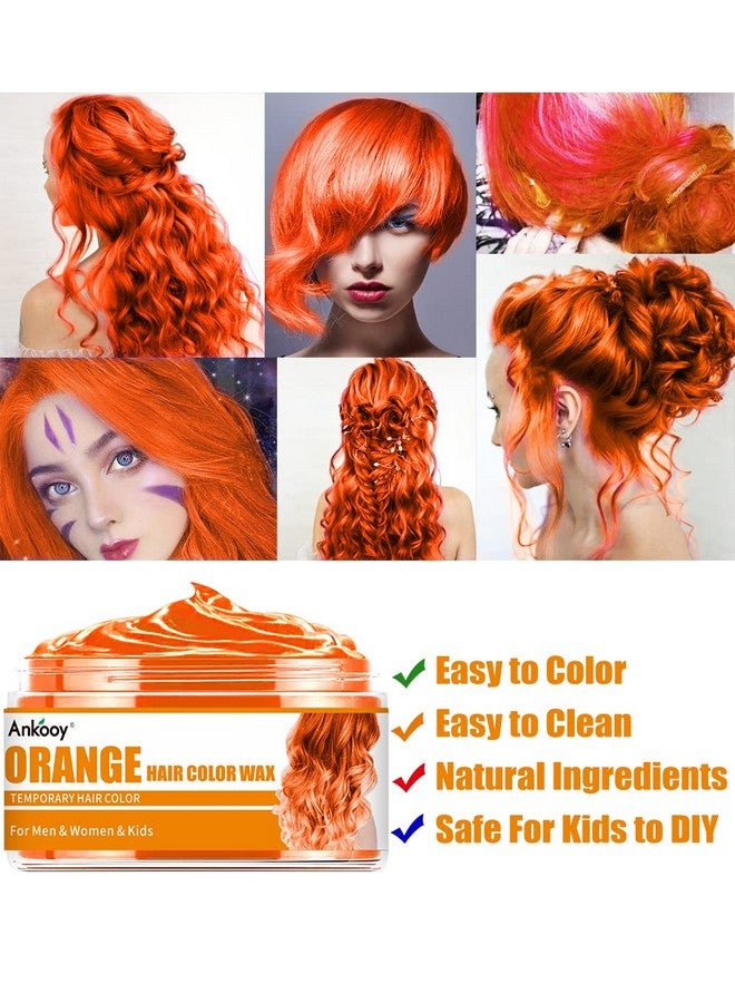 Ankooy 6 Pack Hair Color Wax, Temporary Natural Hair Coloring Mud for Men, Women, Kids - Daily, Party, Cosplay, Halloween DIY (Green, Orange, Pink, Purple, Red, Blue) - Image 5