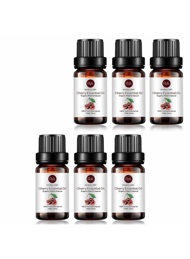Rainbow Abby 6-Pack Cherry Essential Oil, 100% Pure Organic Natural Aroma Cherry Oil for Diffuser (6X10ml) - Image 1