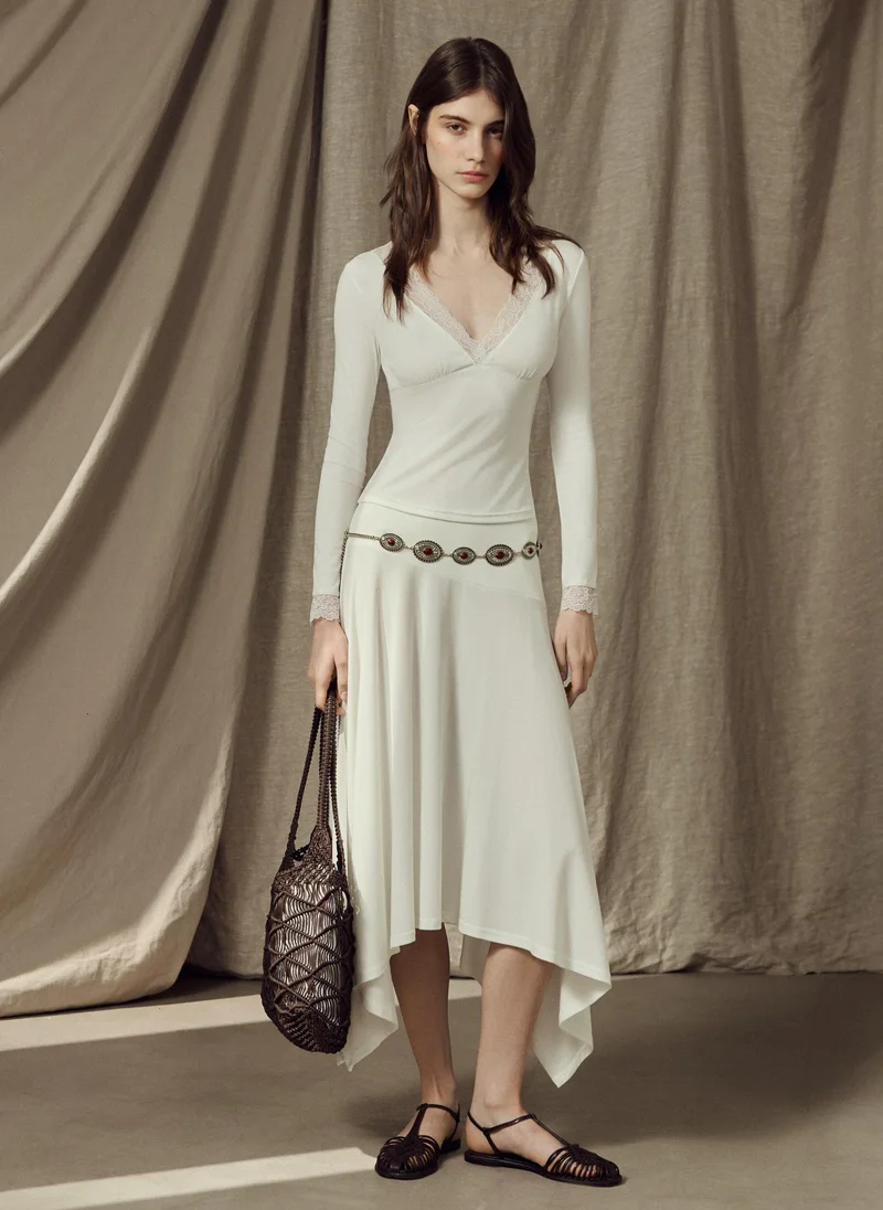 Lichi  Jersey longsleeve with lace detailing for Women | Best Price UAE