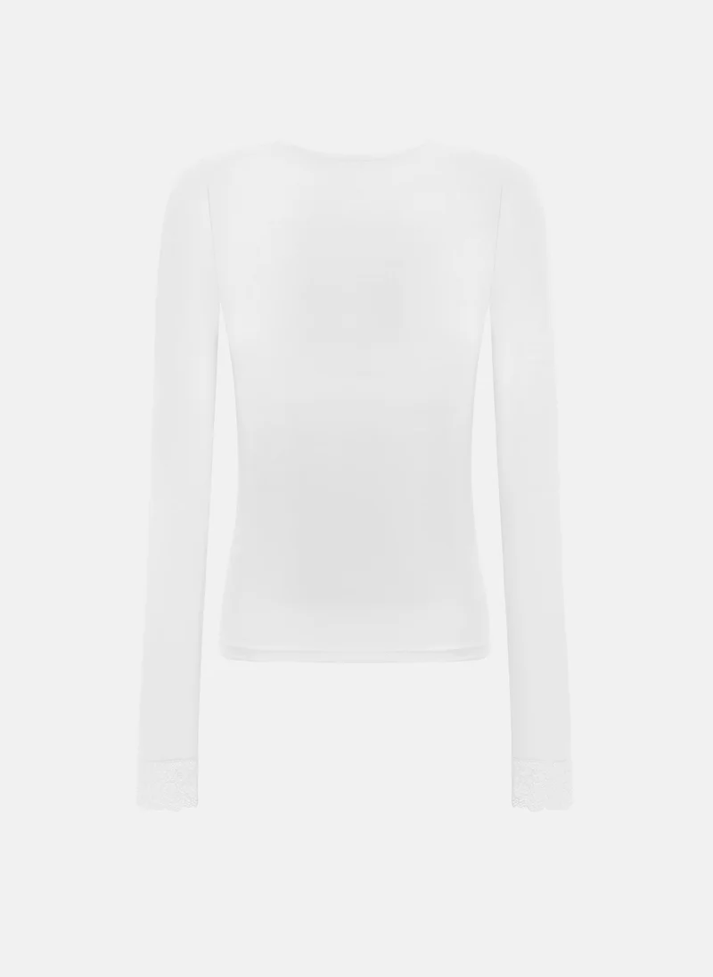 Lichi  Jersey longsleeve with lace detailing for Women | Best Price UAE
