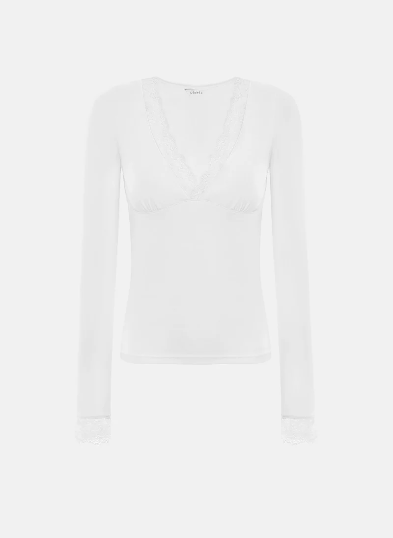 Lichi  Jersey longsleeve with lace detailing for Women | Best Price UAE