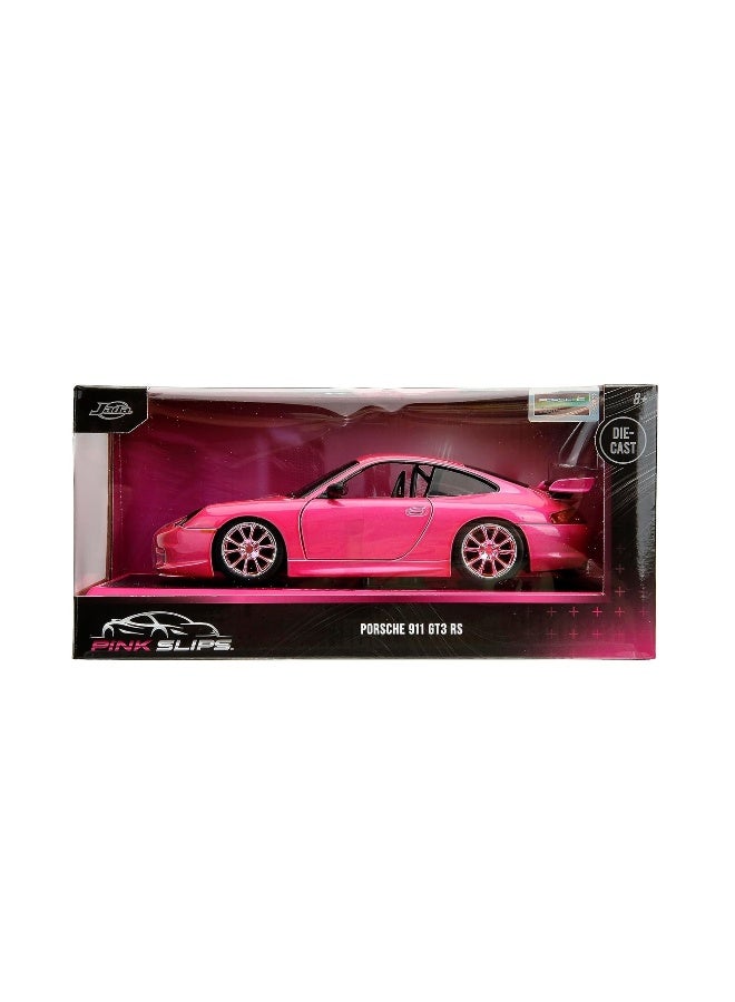JADA Pink Slips Neon Blitz 2006 Porsche 911 Gt-3 Rs Die-Cast Car (1:24, Pink) - Image 1