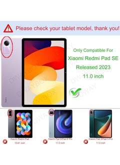 VKL حافظة لجهاز Xiaomi Redmi Pad SE مقاس 11.0 بوصة تم إصدارها 2023، غطاء ذكي رفيع قابل للطي للنوم/الاستيقاظ التلقائي، مع فتحة قلم رصاص، غطاء خلفي شفاف شفاف (وردي)  - Image 2