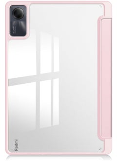 VKL حافظة لجهاز Xiaomi Redmi Pad SE مقاس 11.0 بوصة تم إصدارها 2023، غطاء ذكي رفيع قابل للطي للنوم/الاستيقاظ التلقائي، مع فتحة قلم رصاص، غطاء خلفي شفاف شفاف (وردي)  - Image 3
