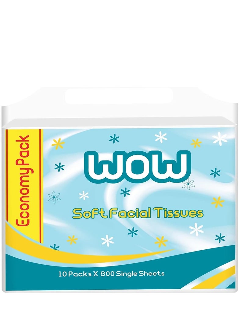 WOW Soft Paper Napkins 10 Packs x 800 Single Napkins - Image 1