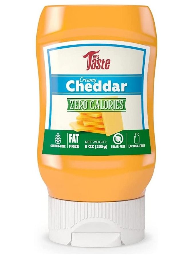 Mrs Taste Creamy Sauce, Fat Free Low Calorie Condiment, Zero Sugar, Gluten Free ( Cheddar)
