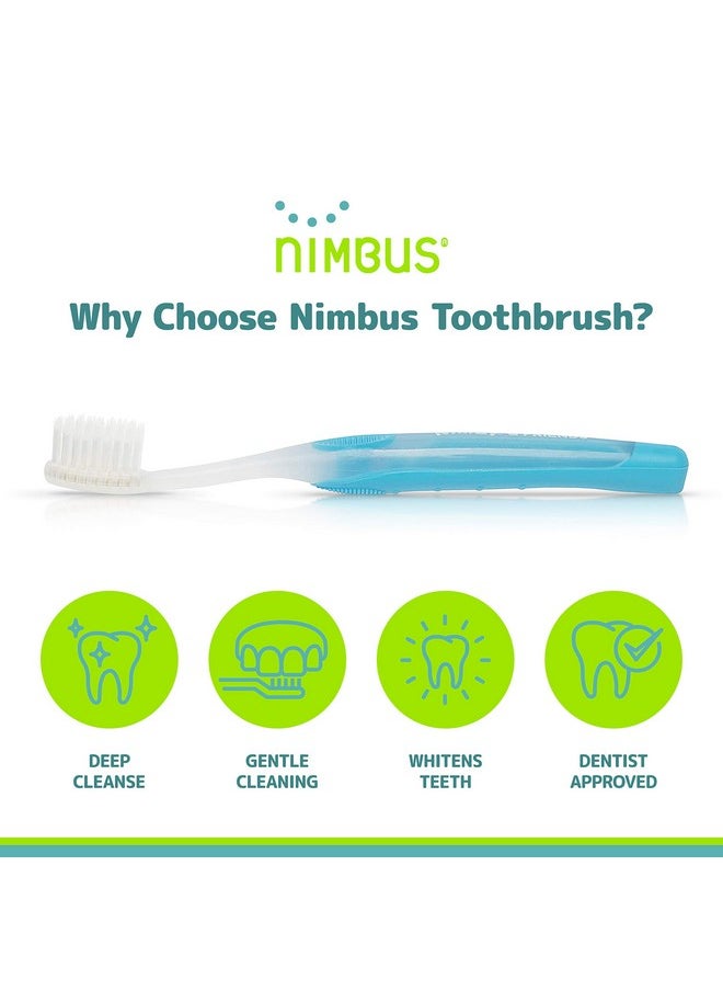 Nimbus NIMBUS NIMBY Kid's Extra Soft Toothbrushes for Sensitive Teeth and Receding Gums, Periodontist Design Plaque Remover Travel Toothbrush, Individually Wrapped (4 Pack, Colors May Vary)  - Image 4