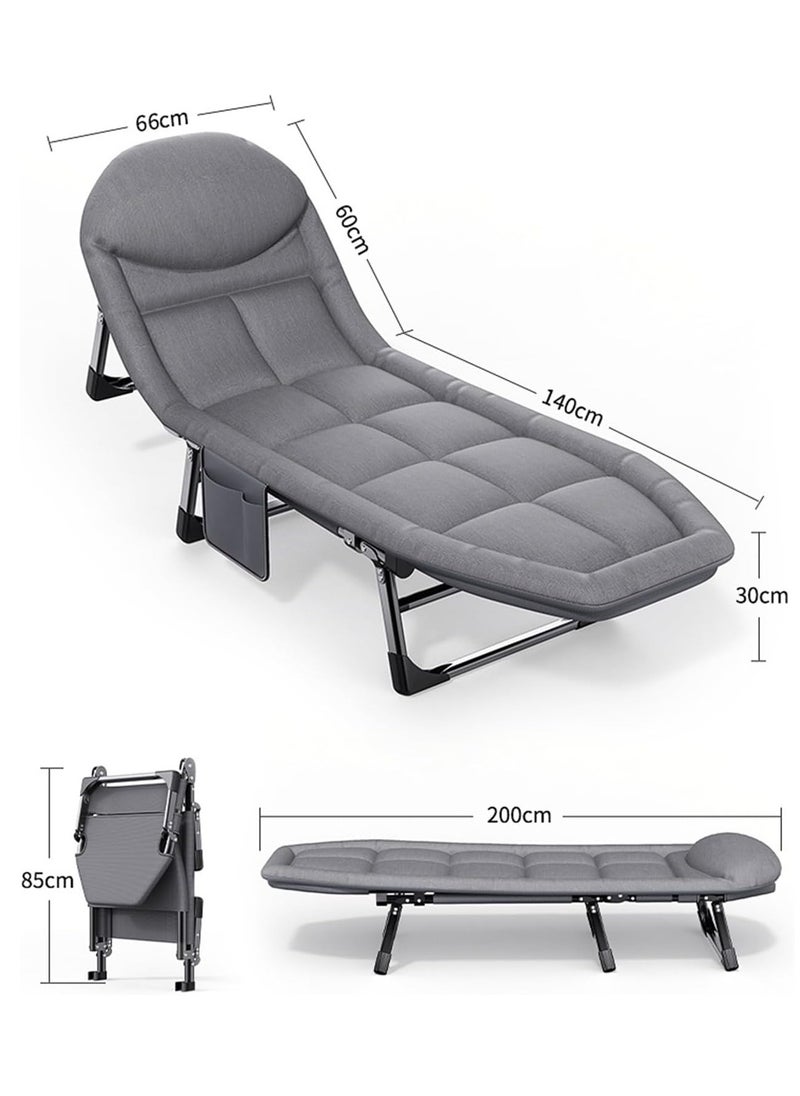 GoldenLike Folding Bed,Portable Foldable Camping Bed,Adjustable Recliner Bed Lounger Chair,Single Sleeping Bed,Comfortable Resting Bed,Adults Camping Cot for Beach Camping Home and Office Nap  - Image 3