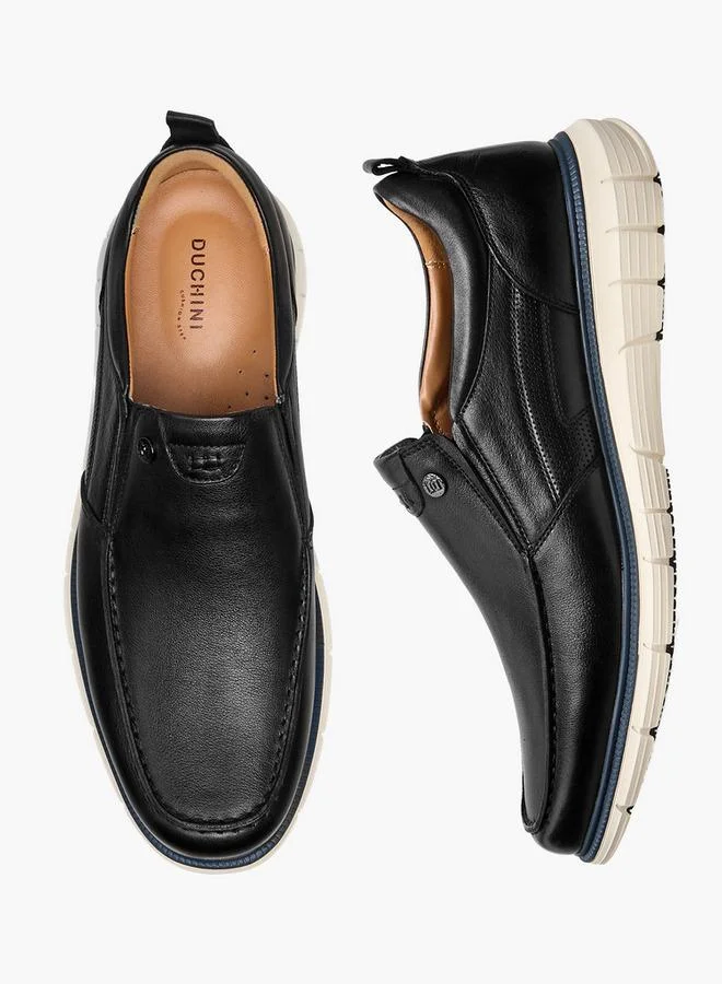 DUCHINI Men Leather Slip-On Loafers