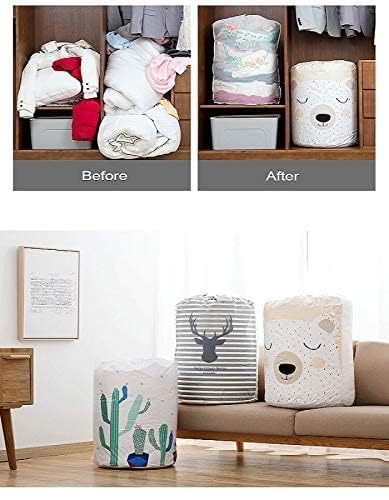 Cozron Round Drawstring Bag Portable Clothing Quilts Storage Bag Laundry Organizer Large Capacity Storage Organizer Wardrobe Organizer Clothes Container Pack of 1MulticolorMultidesign - Image 5