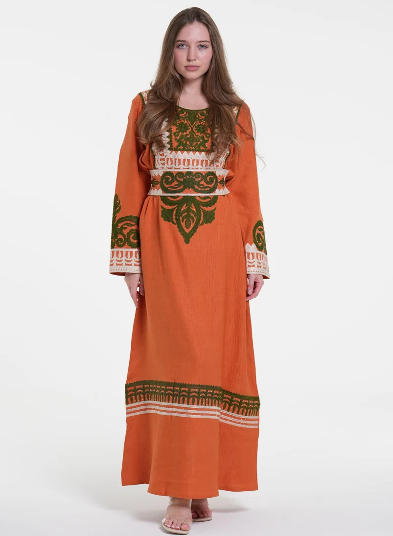 AL BENT AL SHARQIEH printed jalabiya dress