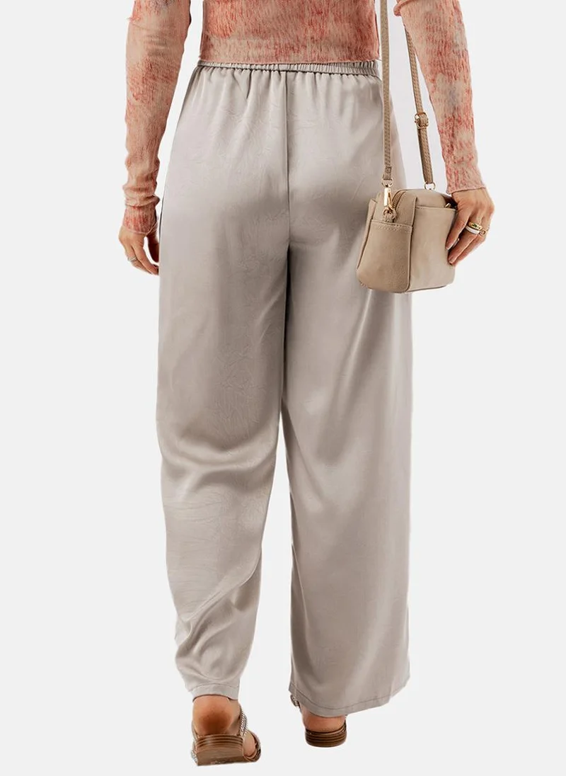 يونيكي Beige Plain Casual Trouser