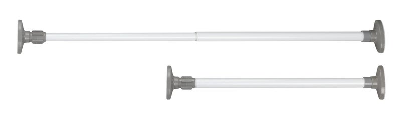 Wenko Herkules Telescopic Clamp Rail, Powder coated metal, White/Grey, 47-80 cm - Image 1