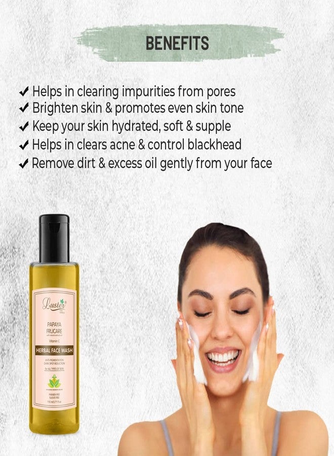 Luster Papaya Frucare Face Wash | Enriched With Vitamin C Extracts | Herbal Face Wash | Anti Pigmentation & Dark Spot Reduction | Paraben & Sulphate Free - 110ml (Pack of 4) - Image 2