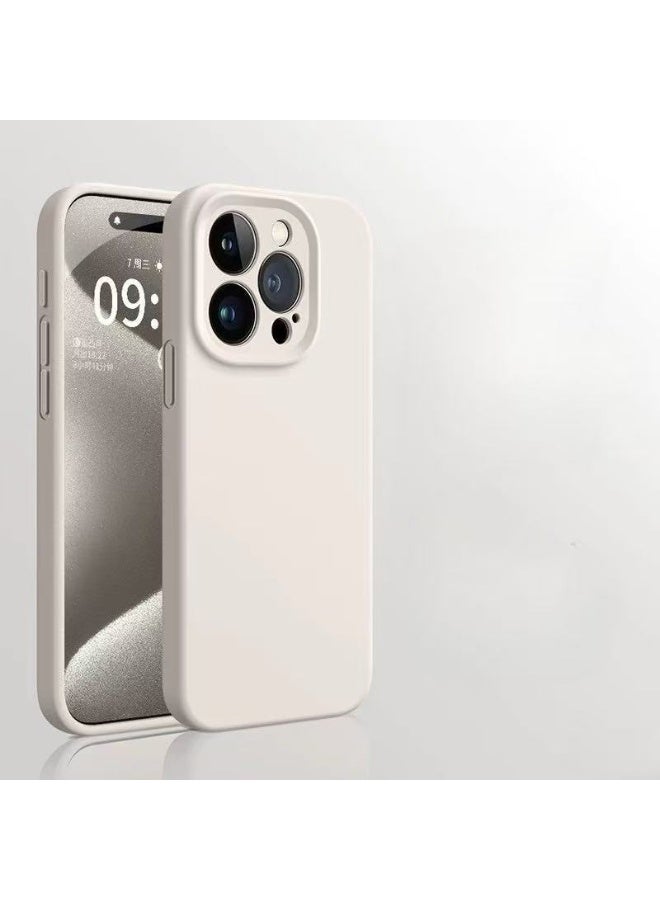 ألترون جراب ALTRONE لهاتف iPhone 16 Pro Max، غطاء سيليكون سائل متوافق مع MagSafe - جراب هاتف نحيف وناعم ومقاوم للصدمات مع حماية لعدسة الكاميرا، مقاوم للخدش وبصمات الأصابع (لون عاجي ثلجي) - Image 1