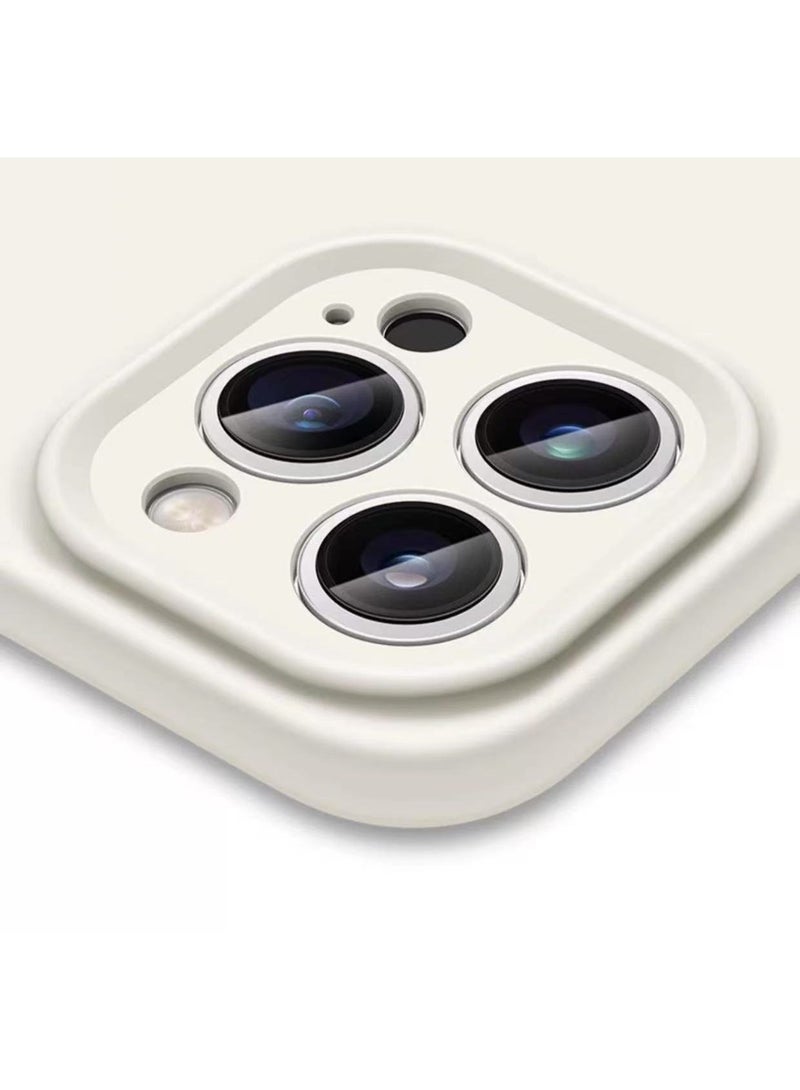 ألترون جراب ALTRONE لهاتف iPhone 16 Pro Max، غطاء سيليكون سائل متوافق مع MagSafe - جراب هاتف نحيف وناعم ومقاوم للصدمات مع حماية لعدسة الكاميرا، مقاوم للخدش وبصمات الأصابع (لون عاجي ثلجي) - Image 4