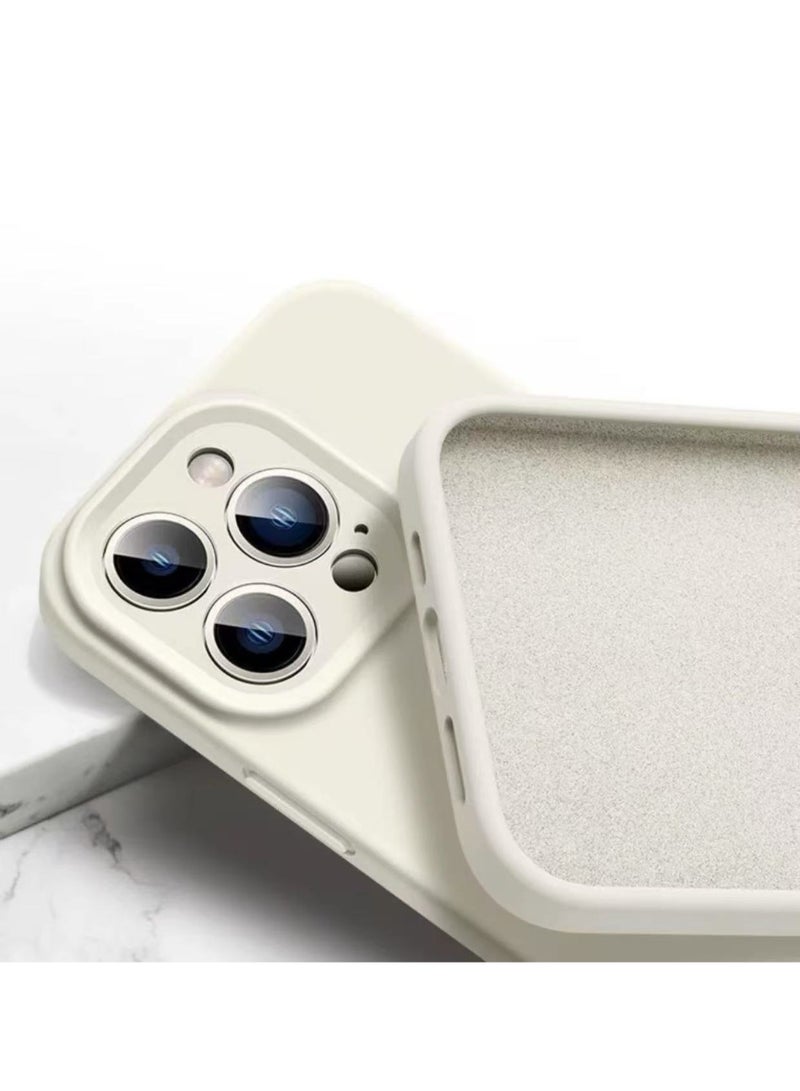 ألترون جراب ALTRONE لهاتف iPhone 16 Pro Max، غطاء سيليكون سائل متوافق مع MagSafe - جراب هاتف نحيف وناعم ومقاوم للصدمات مع حماية لعدسة الكاميرا، مقاوم للخدش وبصمات الأصابع (لون عاجي ثلجي) - Image 5