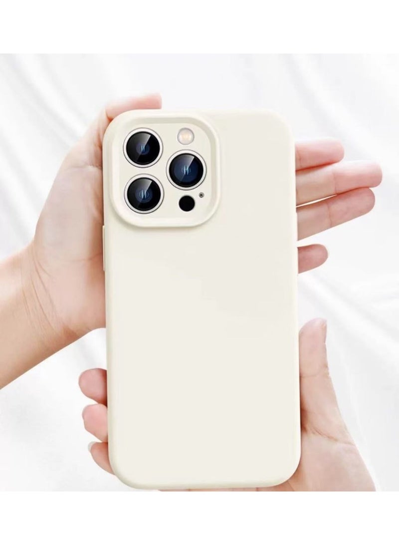 ألترون جراب ALTRONE لهاتف iPhone 16 Pro Max، غطاء سيليكون سائل متوافق مع MagSafe - جراب هاتف نحيف وناعم ومقاوم للصدمات مع حماية لعدسة الكاميرا، مقاوم للخدش وبصمات الأصابع (لون عاجي ثلجي) - Image 3